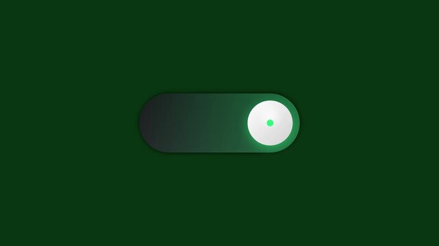 Abstract animated toggle switch control element with light and dark mode options on black background