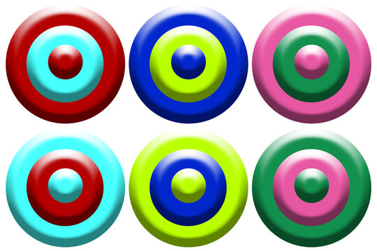 Vaporwave Glossy Concentric Ring Cyber Asset Set
