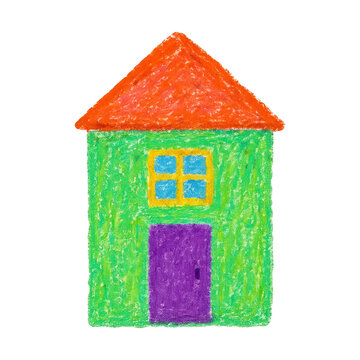 PNG Colorful crayon drawing house