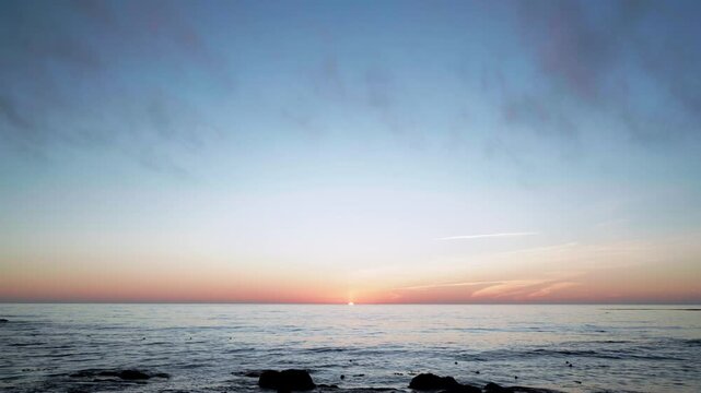 view of sunset over ocean