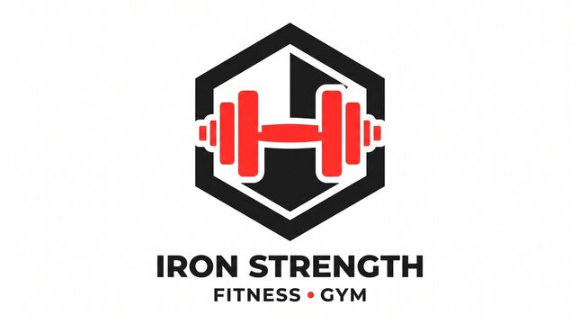 Iron Strength Fitness Gym Hexagon Logo