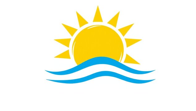 Sun shining over waves