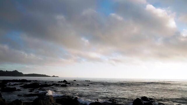 view of sunset over ocean