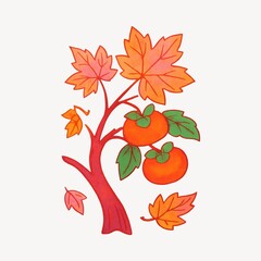 Obraz premium Vibrant autumn leaves illustration