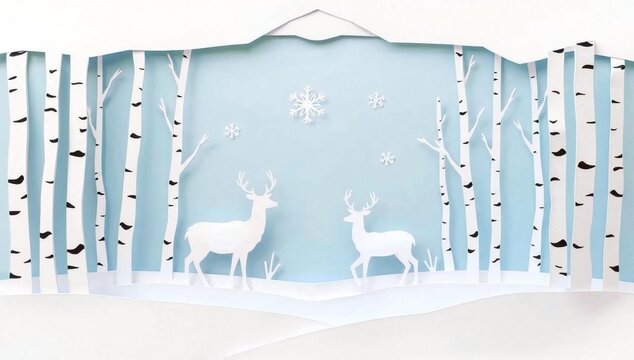 Winter wonderland with deer