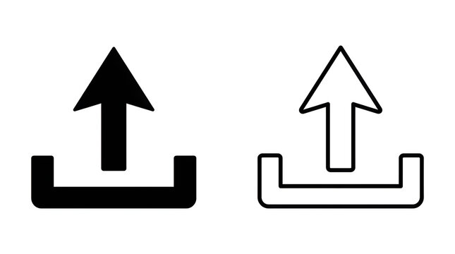 Simple upward arrow with bracket base icons