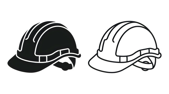 Two construction hard hats side by side