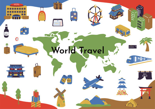 海外旅行のイラスト
