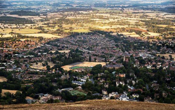 Malvern in the shadow of North Hill,Worcestershire, England, United Kingdom.