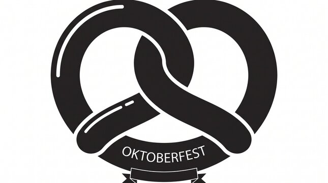 Traditional german pretzel baked pastry for oktoberfest festival with beer snack