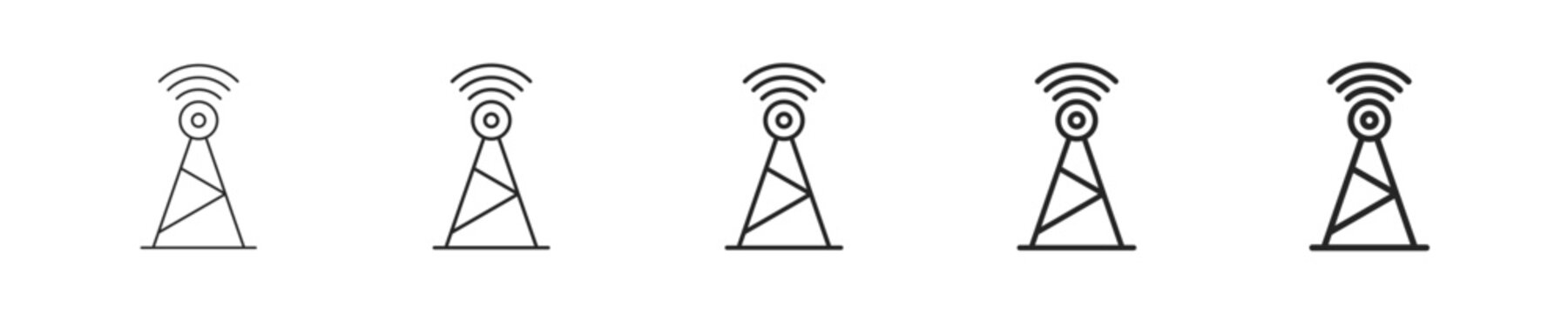 Beacon vector icon in minimalist line style. Clean editable stroke illustration with geometric design and monochrome appearance, isolated on white background