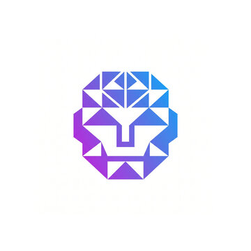 AI Robot Head Logo Vector Icon Purple Blue Tech 