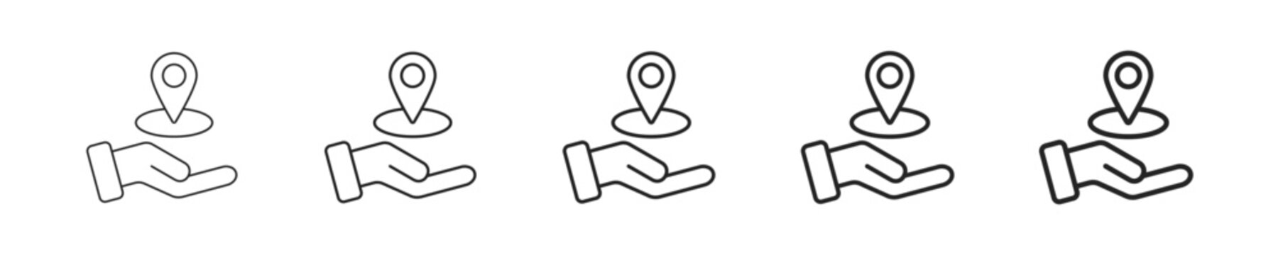 Send Location vector icon in minimalist line style. Clean editable stroke illustration with geometric design and monochrome appearance, isolated on white background