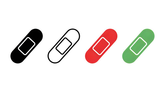 Four colorful paper clip bandage icons