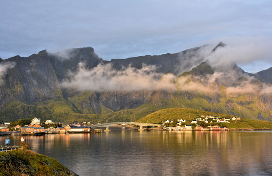 Scenic Norwegian fishing village on Lofoten Islands.