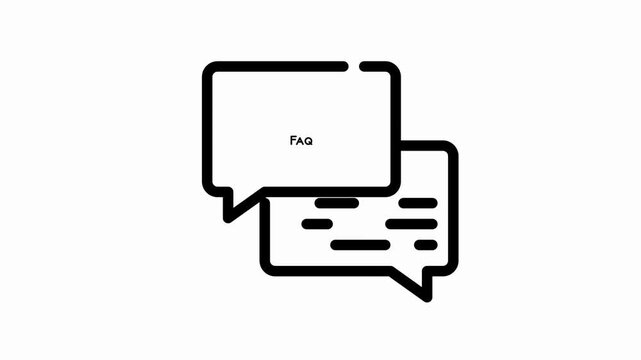 Modern vector line art depicting two overlapping speech bubbles, symbolizing interactive digital communication, online messaging, and dynamic conversational exchanges
