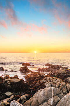 view of sunset over ocean