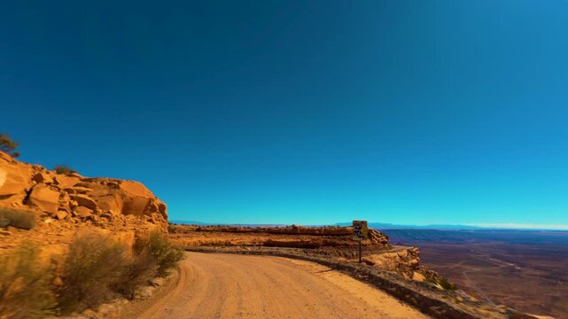 Moki Dugway POV Drive Along Red Rock Cliff Road in Utah