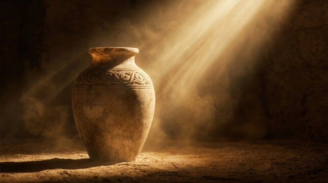 Biblical depiction of the alabaster jar used by a woman to anoint Jesus Christ.