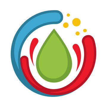 Abstract colorful liquid drop logo