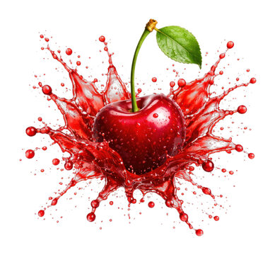 PNG Vibrant cherry splash art