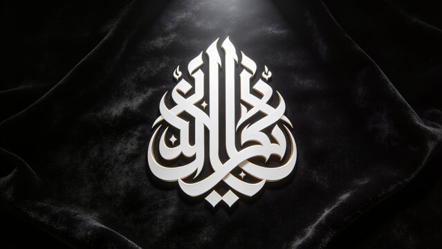 Elegant Arabic calligraphy of the word Allah on dark textured background