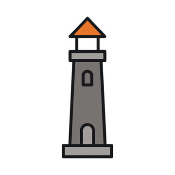 Cartoon lighthouse icon