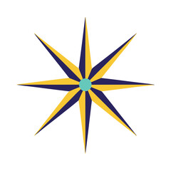 Fototapeta premium Compass Rose with Yellow and Blue Points