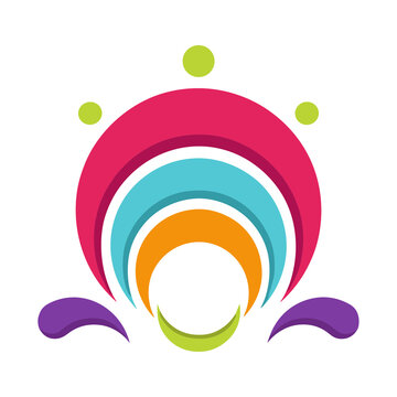 Colorful abstract logo with circles and arcs
