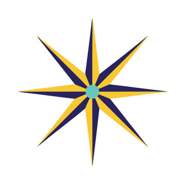 Compass Rose with Yellow and Blue Points