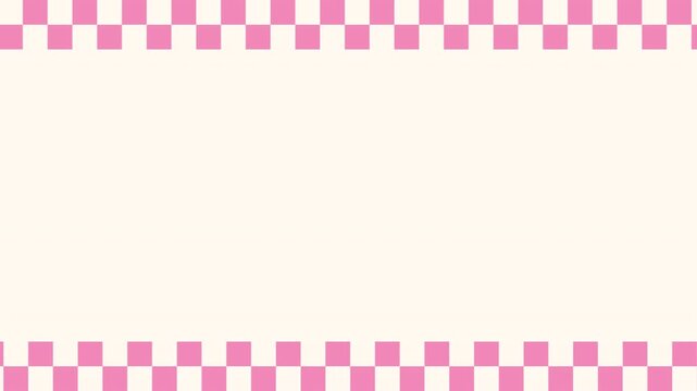 Pink Checkered Border Abstract Motion Background Loop