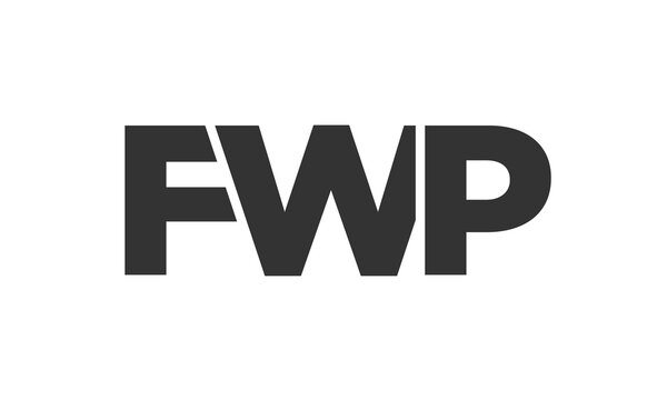 FWP logo design template with strong and modern bold text. Initial based vector logotype featuring simple and minimal typography. Trendy company identity.