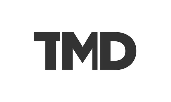 TMD logo design template with strong and modern bold text. Initial based vector logotype featuring simple and minimal typography. Trendy company identity.
