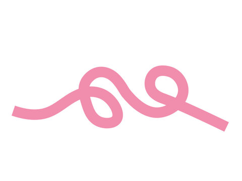 Abstract Pink Color Swirl Line. Vector Wavy Shape Design Element. Squiggle Doodle Spiral Line illustration