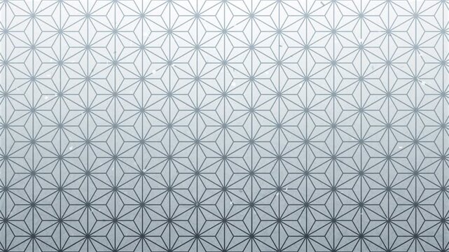 Falling Silver Confetti over Japanese Asanoha Pattern Background, Seamless Loop