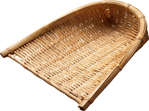 Traditional Korean bamboo winnowing basket called Ki or Samtaegi, folk craft and heritage concept photography