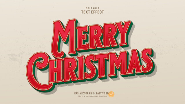 Vintage Merry Christmas Editable Text Effect