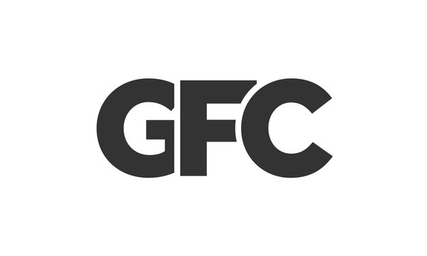 GFC logo design template with strong and modern bold text. Initial based vector logotype featuring simple and minimal typography. Trendy company identity.