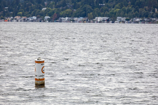 Seaplane Landing Area Marker in Open Water