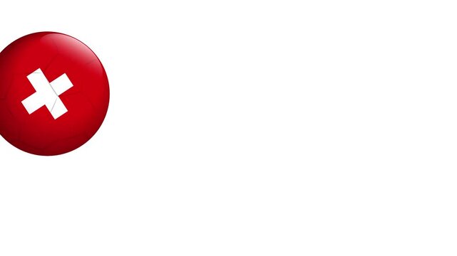 Bouncing Red Spheres with White Crosses on a Plain White Background
