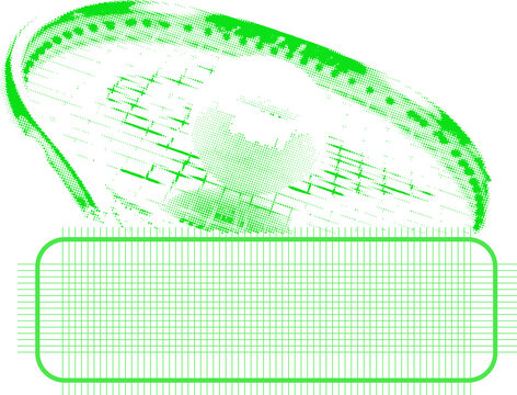 green halftone of tennis racket and boll