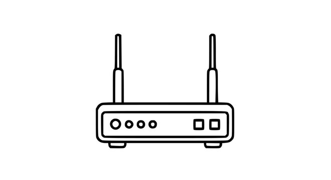 Wireless router with two antennas for internet connectivity.