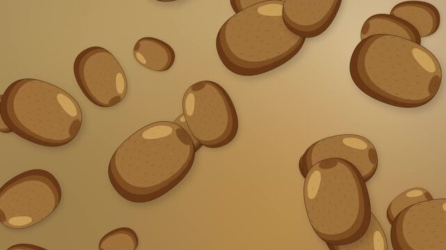 Animated Falling Kiwi Fruit Pattern on a Warm Mesh Background