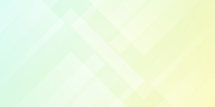 Dynamic abstract background with smooth pastel gradient, blending mint green to soft yellow, featuring elegant overlapping transparent geometric shapes for modern digital design