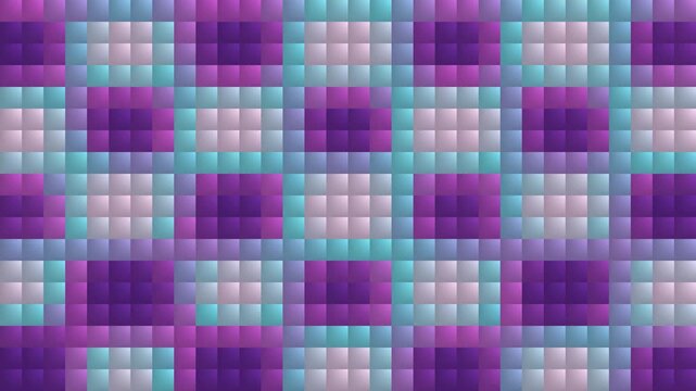 Abstract Purple and Teal Pixelated Checkerboard Loop Motion Graphic Background