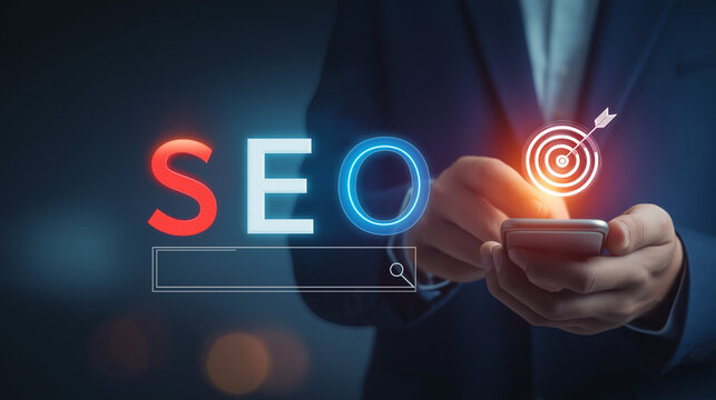 SEO Search Engine Analysis with AI Tools, Strategic Optimization and Digital Marketing Concept