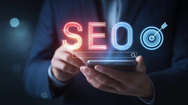 SEO Search Engine Analysis with AI Tools, Strategic Optimization and Digital Marketing Concept