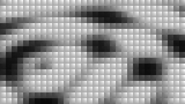Abstract Pixelated Face in Black and White Mosaic Digital Privacy Concept