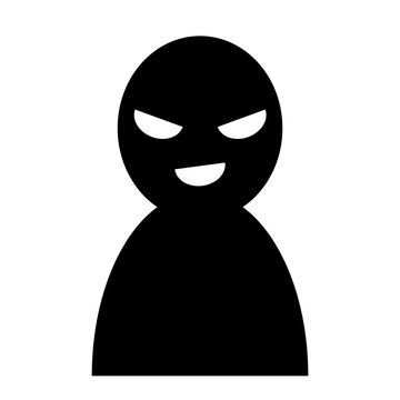 怪しい人物の黒いシルエットアイコン