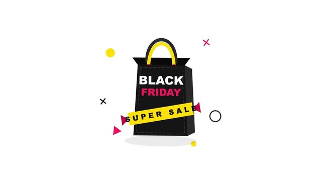 A dynamic flat vector illustration featuring a minimalist shopping bag icon representing a special commercial seasonal retail marketing event